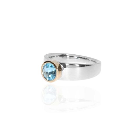 Freja Blue Topaz Gold Silver Ring Heidi Kjeldsen Jewellery R4958 white1