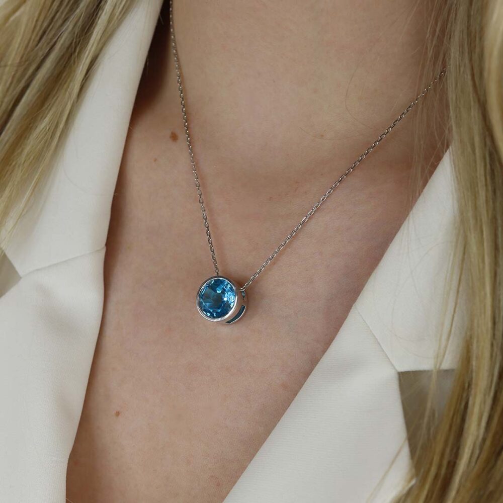 Freja Blue Topaz Pendant Heidi Kjeldsen Jewellers P1670