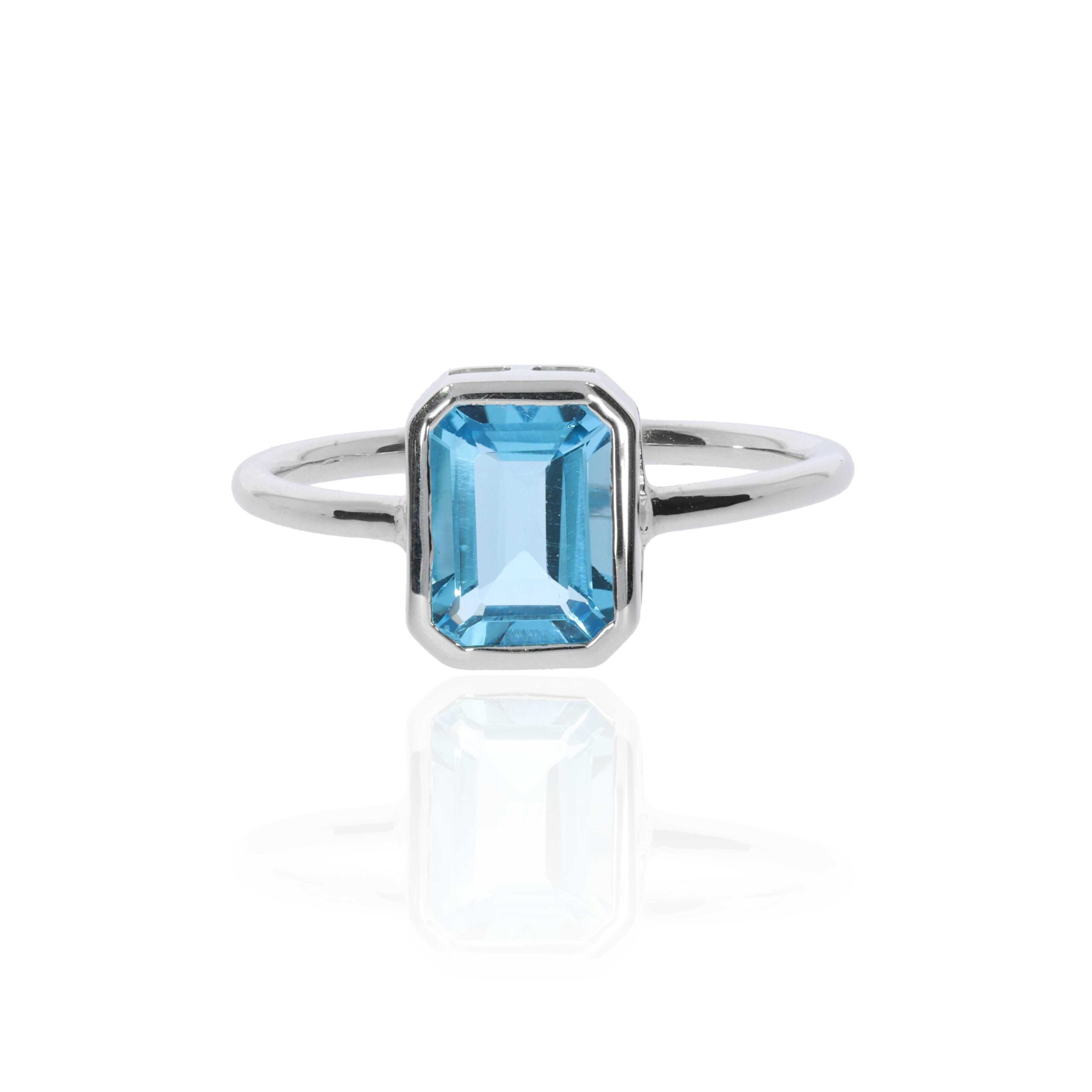 Freja Blue Topaz Silver Ring Heidi Kjeldsen Jewellery R1866 white