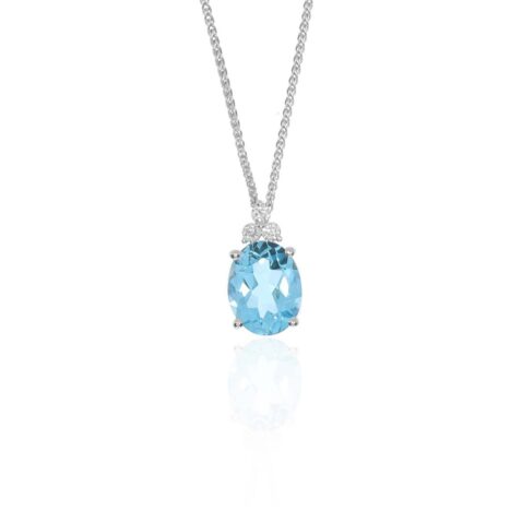 Freja Blue Topaz and Diamond Pendant Heidi Kjeldsen Jewellers P1672 white
