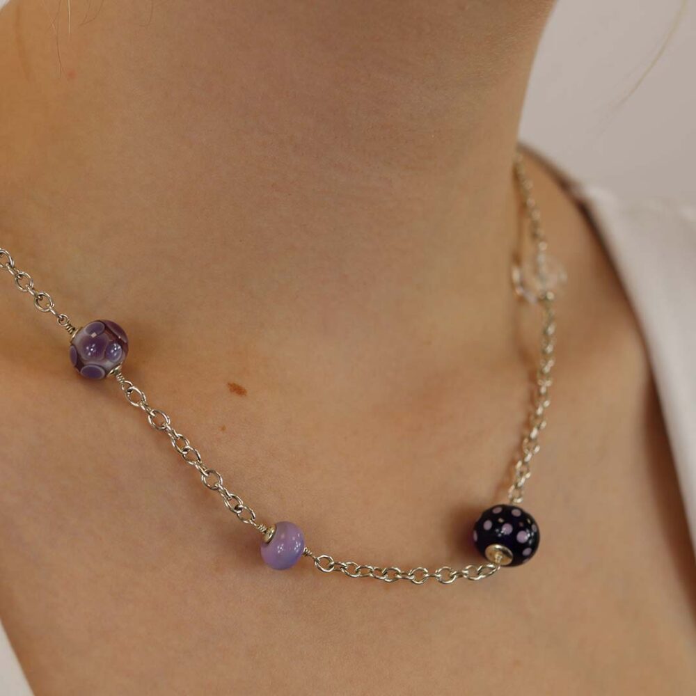 Heidi Assorted Purple Murano Glass Necklace Heidi Kjeldsen Jewellers NL1282