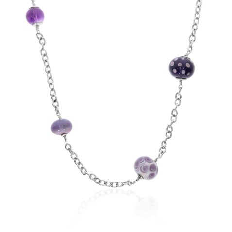 Heidi Purple Glass Necklace Heidi Kjeldsen Jewellers NL1282 white