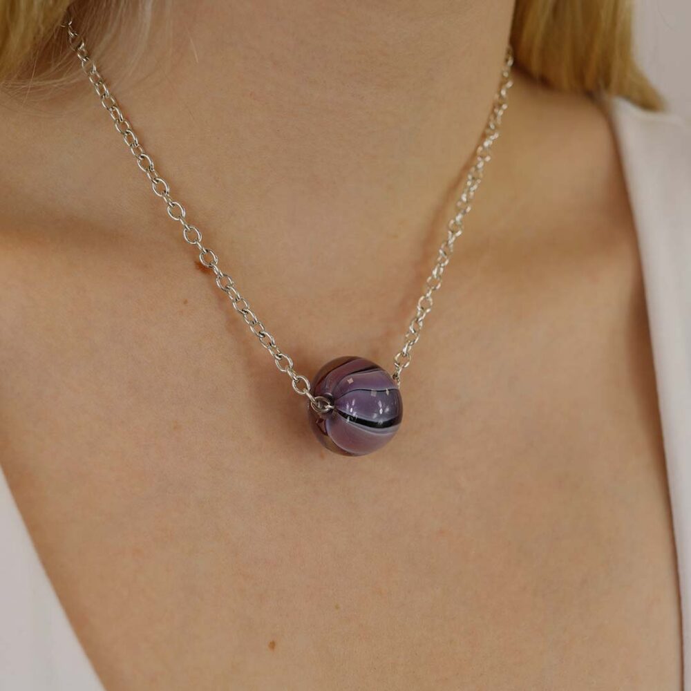 Heidi Purple Lilac Murano Glass Necklace Heidi Kjeldsen Jewellers NL1257