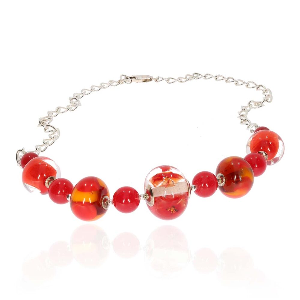 Heidi Red and Orange Glass and Heidi Kjeldsen Jewellers NL1247 white1