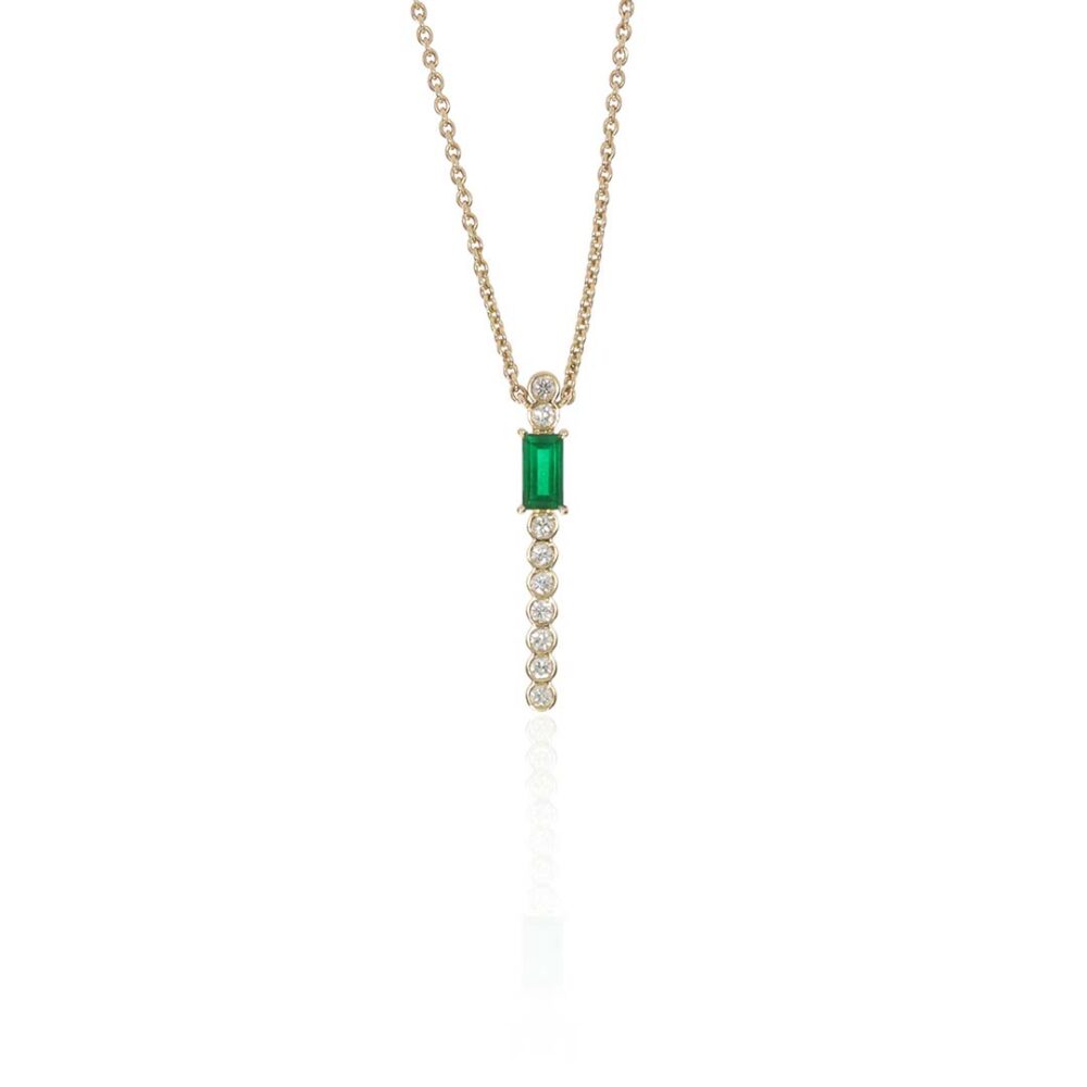 Jette Emerald and Diamond Pendant Heidi Kjeldsen Jewellery P1622 white1