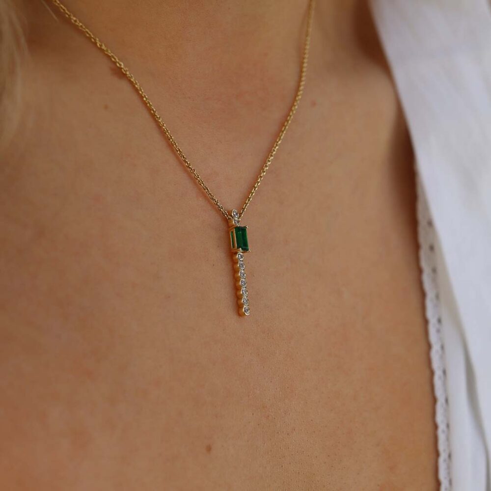 Jette Sandawana Emerald and Diamond Pendant Heidi Kjeldsen Jewellers P1622