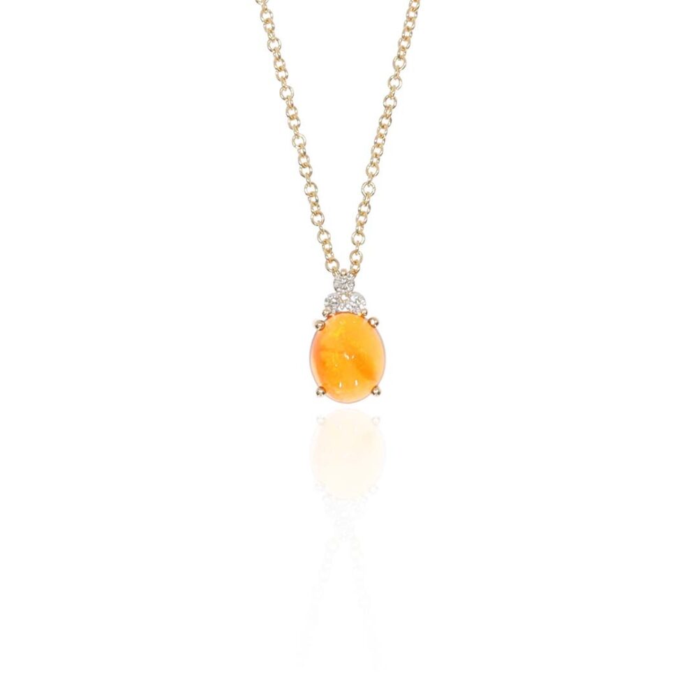 Lisbet Diamond Fire Opal Pendant Heidi Kjeldsen Jewellery P1668 white1