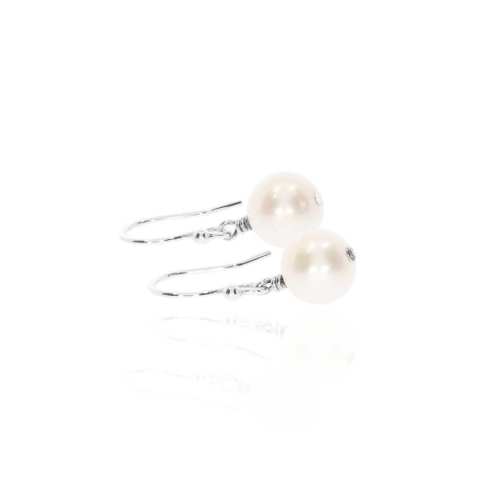 Margit Cultured Pearl And Silver Drop Earrings Heidi Kjeldsen Jewellery ER4747 white