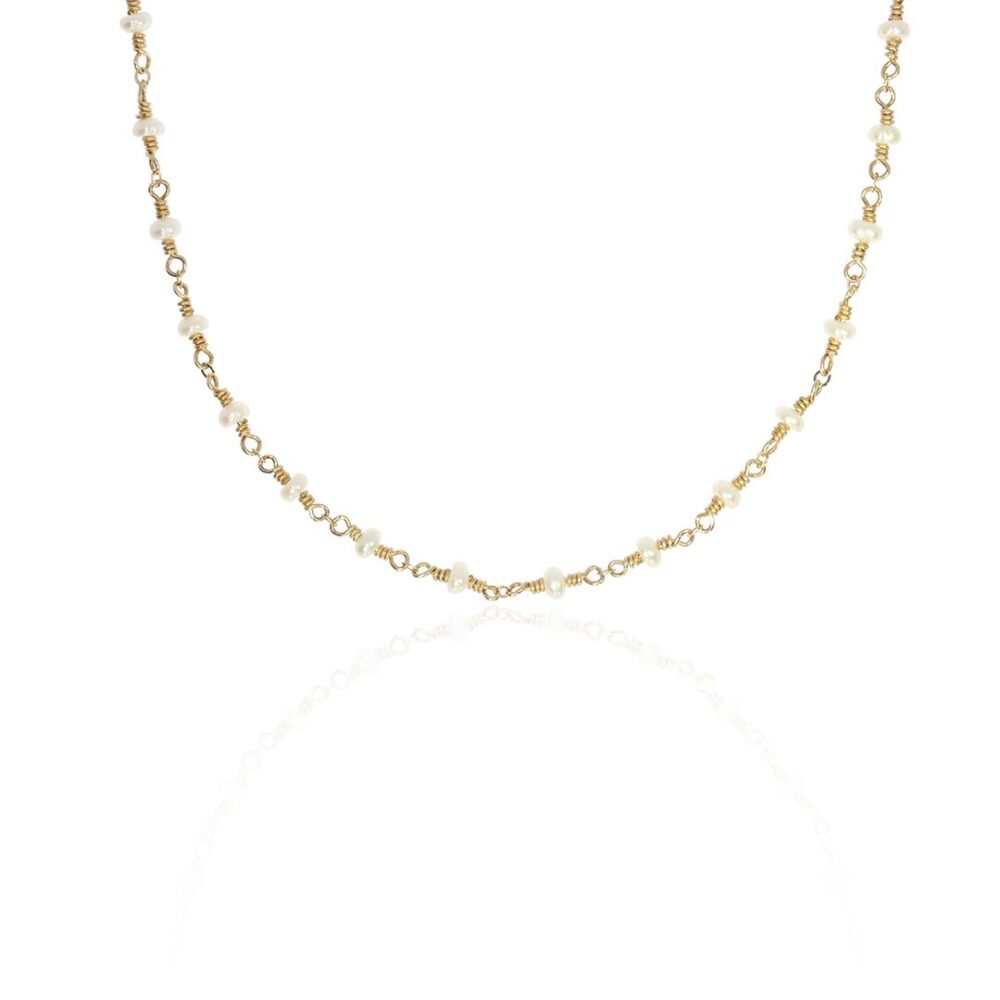 Margit Cultured Pearl Gold Filled Necklace Heidi Kjeldsen Jewellery NL1230 white