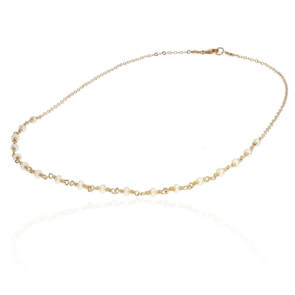 Margit Cultured Pearl Gold Filled Necklace Heidi Kjeldsen Jewellery NL1230 white1