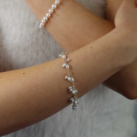 Margit Cultured Pearl and Silver Drop Bracelet Heidi Kjeldsen Jewellery BL4077 BL1373 model
