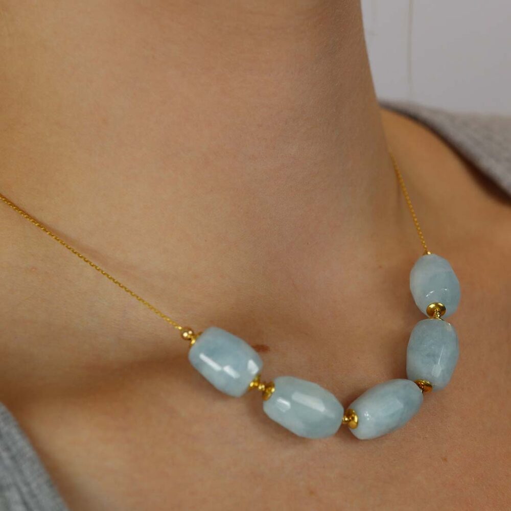 Naja Aquamarine Necklace Heidi Kjeldsen Jewellers NL1245