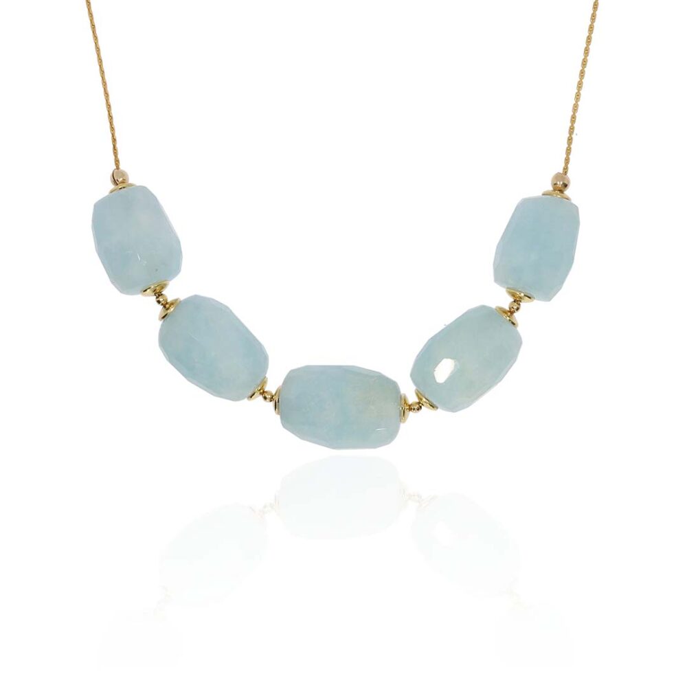 Naja Aquamarine Necklace Heidi Kjeldsen Jewellery white NL1245