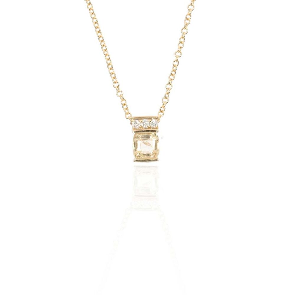 Sara Yellow Sapphire and Diamond Pendant Heidi Kjeldsen Jewellery P1669 white