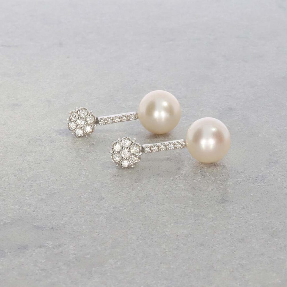 Sofia Cultured Pearl Diamond Drop Earrings Heidi Kjeldsen Jewellery ER5030 still