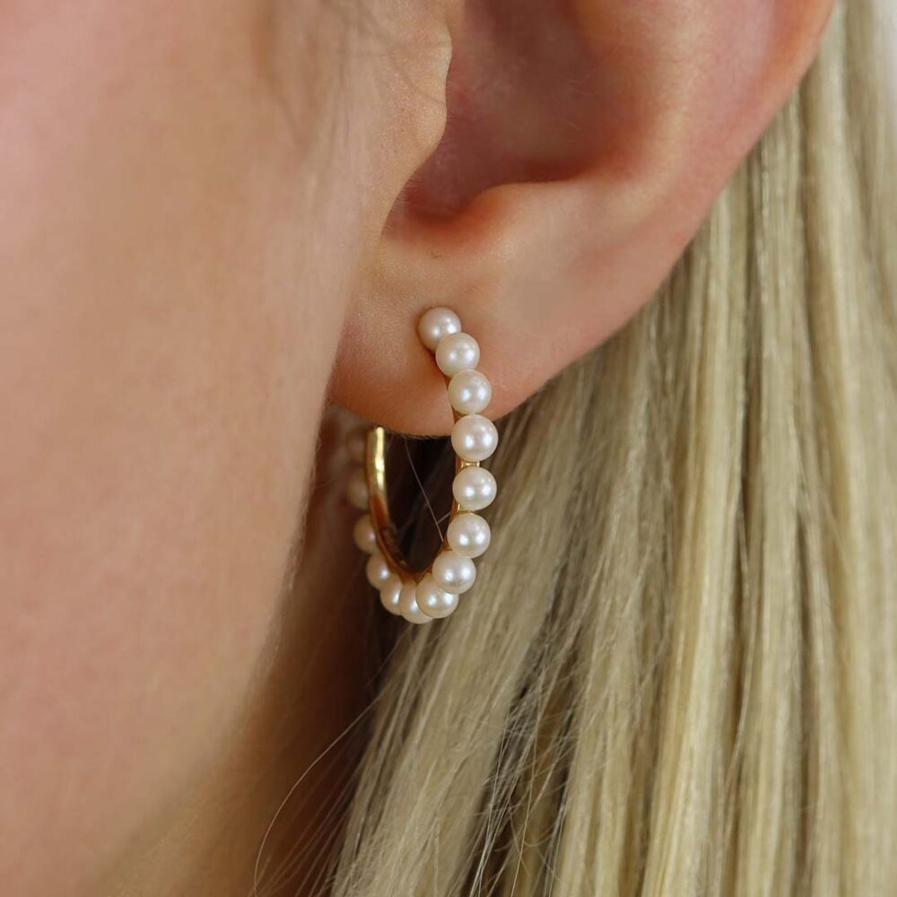 Sofia Cultured Pearl Hoop Earrings Heidi Kjeldsen Jewellers ER5031