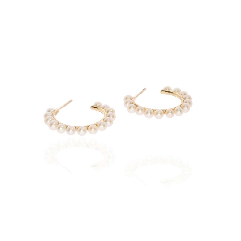 Sofia Cultured Pearl Hoop Earrings Heidi Kjeldsen Jewellery ER5031 white