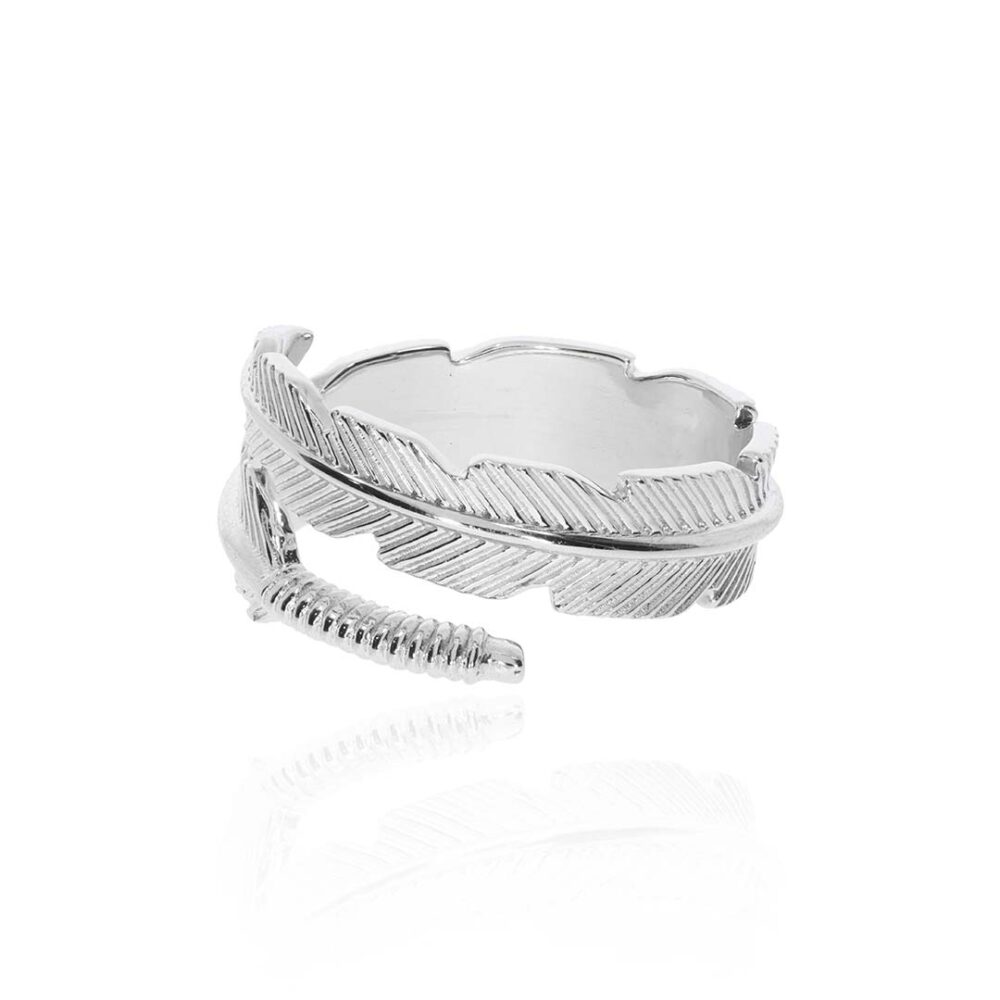 Naja Silver Feather Ring Heidi Kjeldsen Jewellery R4965 white1