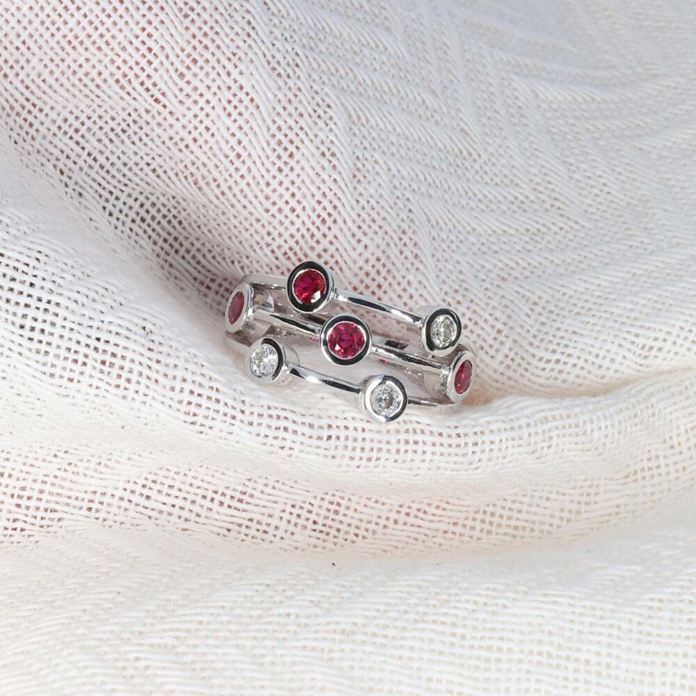 Trine Ruby Diamond Bubble Ring Heidi Kjeldsen Jewellery R4967 still