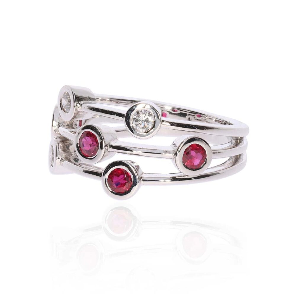 Trine Ruby Diamond Bubble Ring Heidi Kjeldsen Jewellery R4967 white1