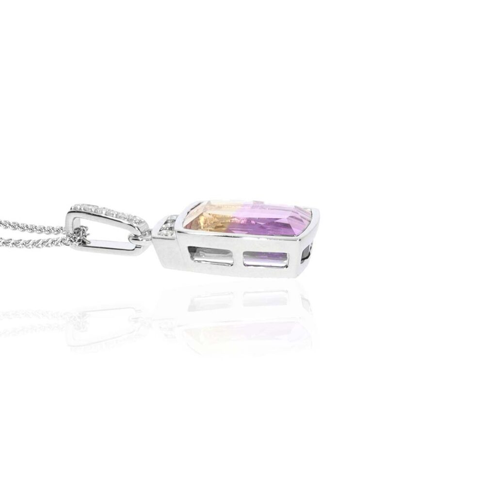 Viola Ametrine and Diamond Gold Pendant Heidi Kjeldsen Jewellery P1689 white