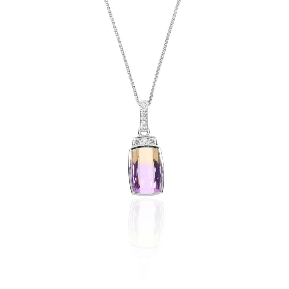 Viola Ametrine and Diamond Gold Pendant Heidi Kjeldsen Jewellery P1689 white1