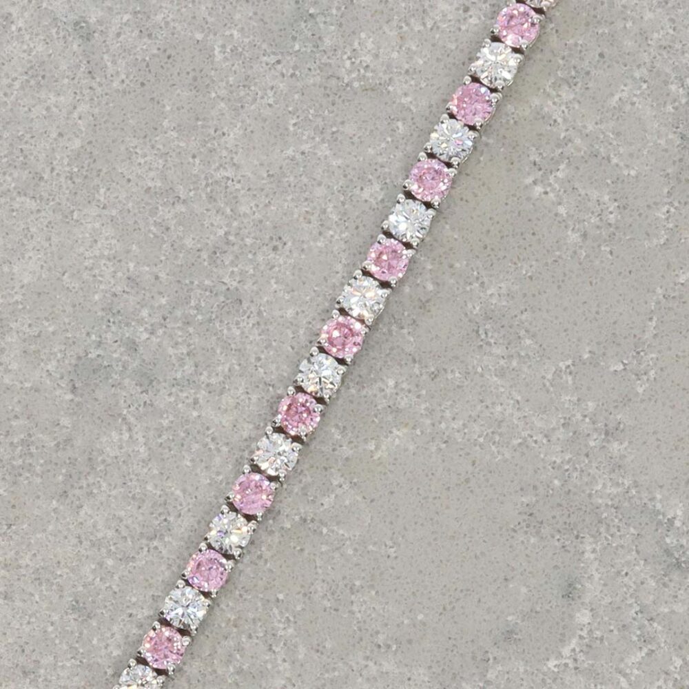 Alma Pink White Silver tennis Bracelet Heidi Kjeldsen Jewellery BL4143 still