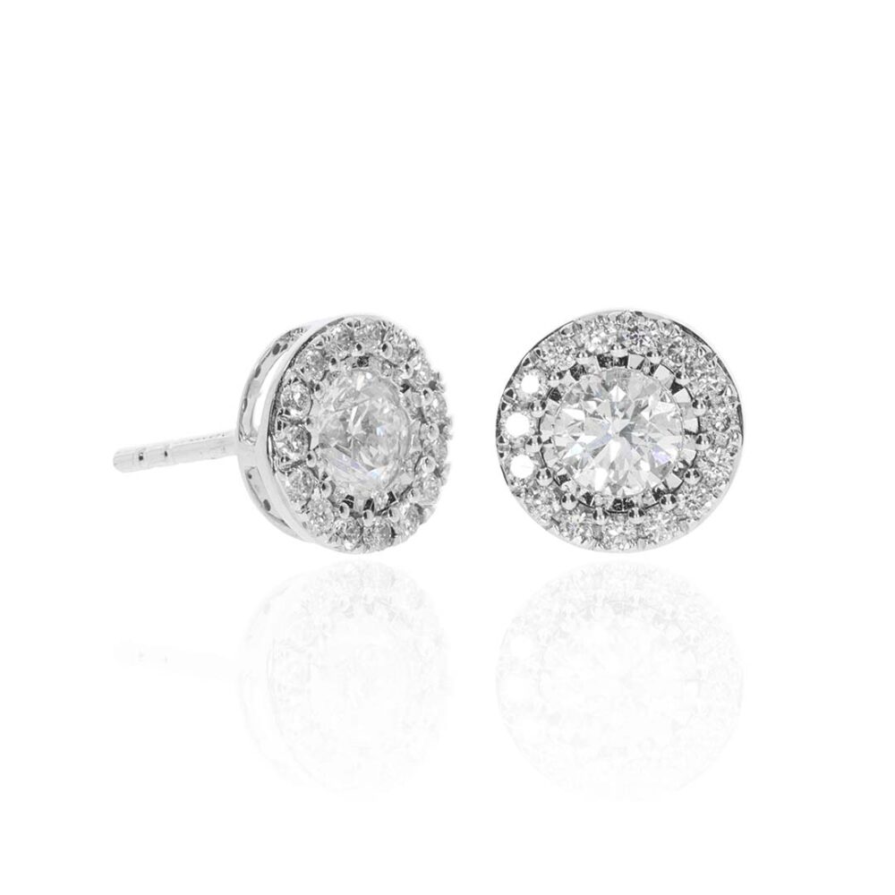 Hanne Diamond and white gold cluster earstuds Heidi Kjeldsen Jewellery ER5038 white