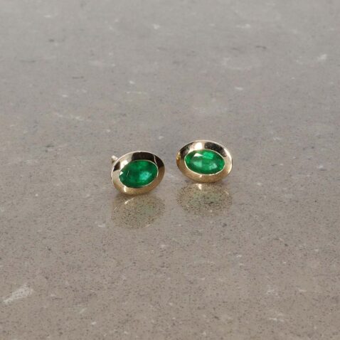 Jette Emerald Gold Earrings Heidi Kjeldsen Jewellery ER5039 still