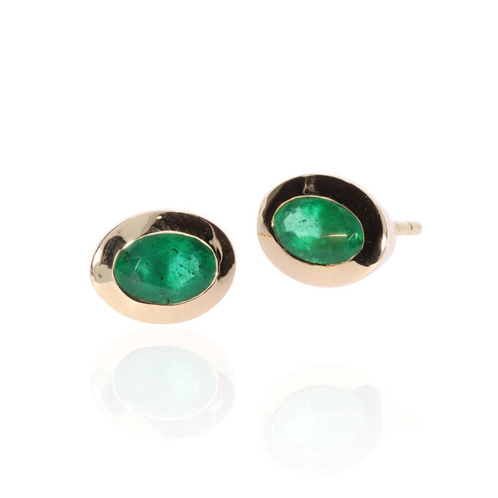 Jette Emerald Gold Earrings Heidi Kjeldsen Jewellery ER5039 white