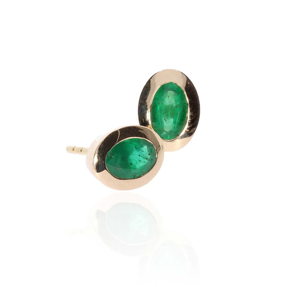 Jette Emerald Gold Earrings Heidi Kjeldsen Jewellery ER5039 white1