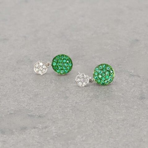 Jette Emerald and Diamond Drop Circle Earrings Heidi Kjeldsen Jewellery ER5043 still