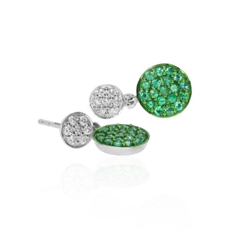 Jette Emerald and Diamond Drop Circle Earrings Heidi Kjeldsen Jewellery ER5043 white