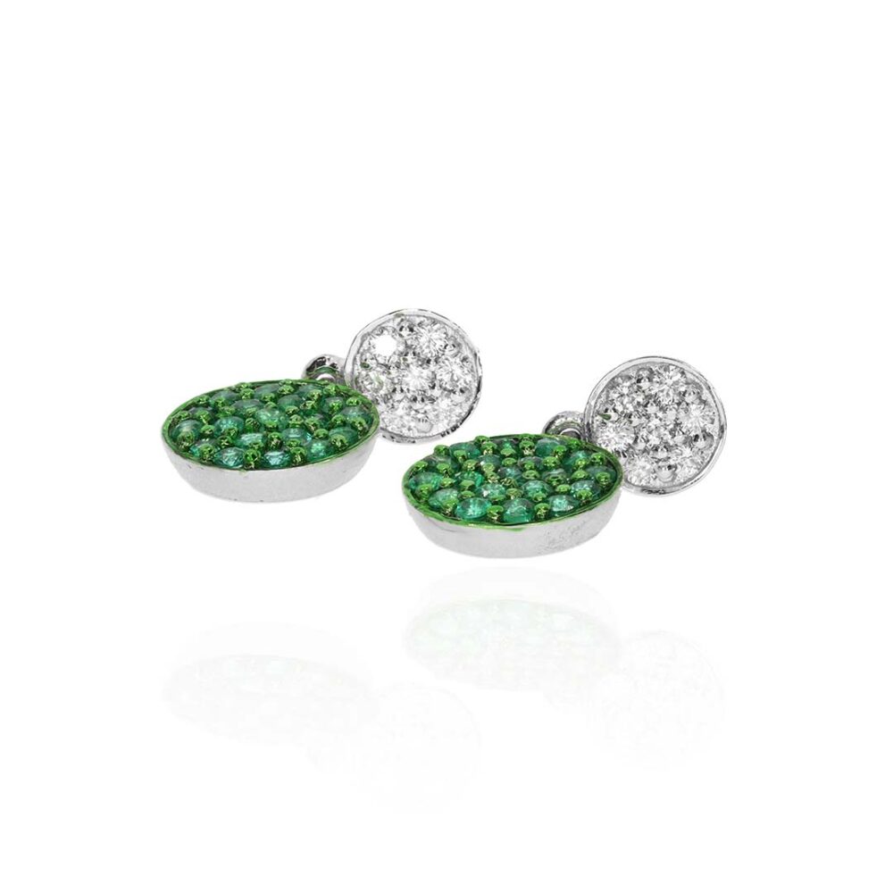 Jette Emerald and Diamond Drop Circle Earrings Heidi Kjeldsen Jewellery ER5043 white1