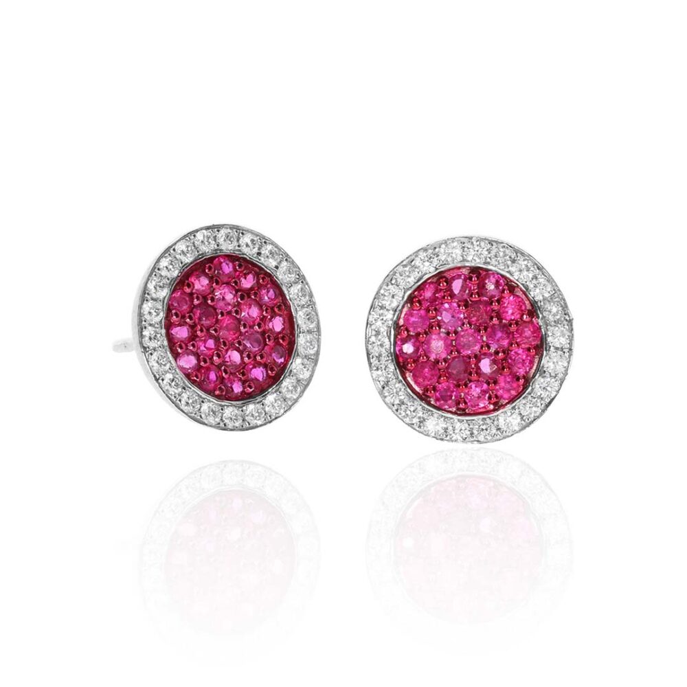 Mathilde Ruby and Diamond Circle Earrings Heidi Kjeldsen Jewellery ER5042 white1