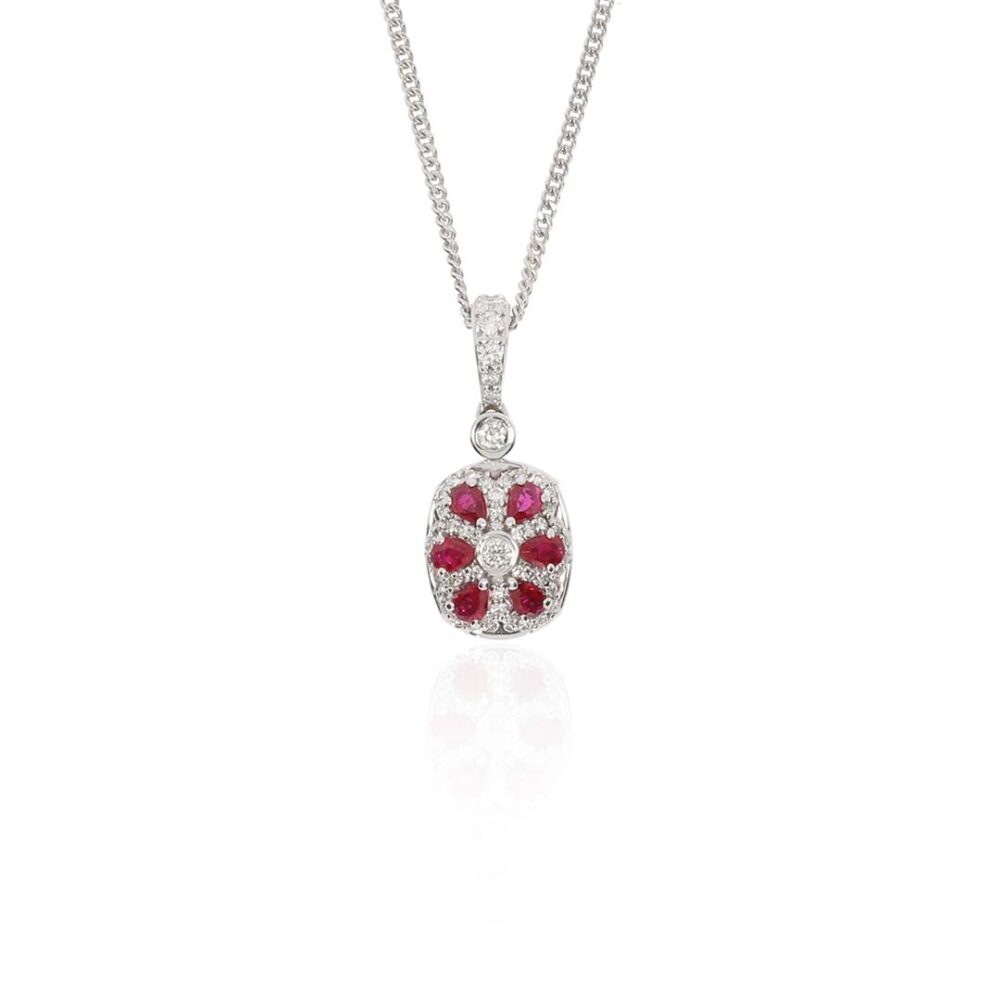 Mathilde Ruby and Pink Tourmaline Pendant Heidi Kjeldsen Jewellery Designer P1693 white