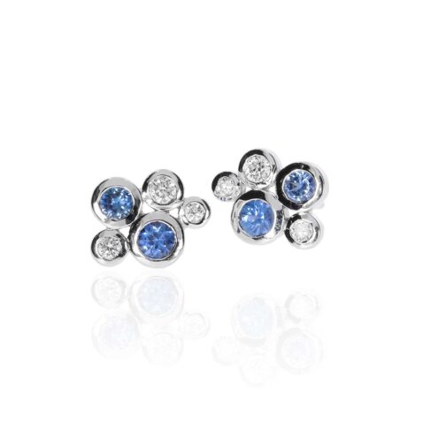 Trine Sapphire Daimond Bubble Earrings Heidi Kjeldsen Jewellery ER5041 white