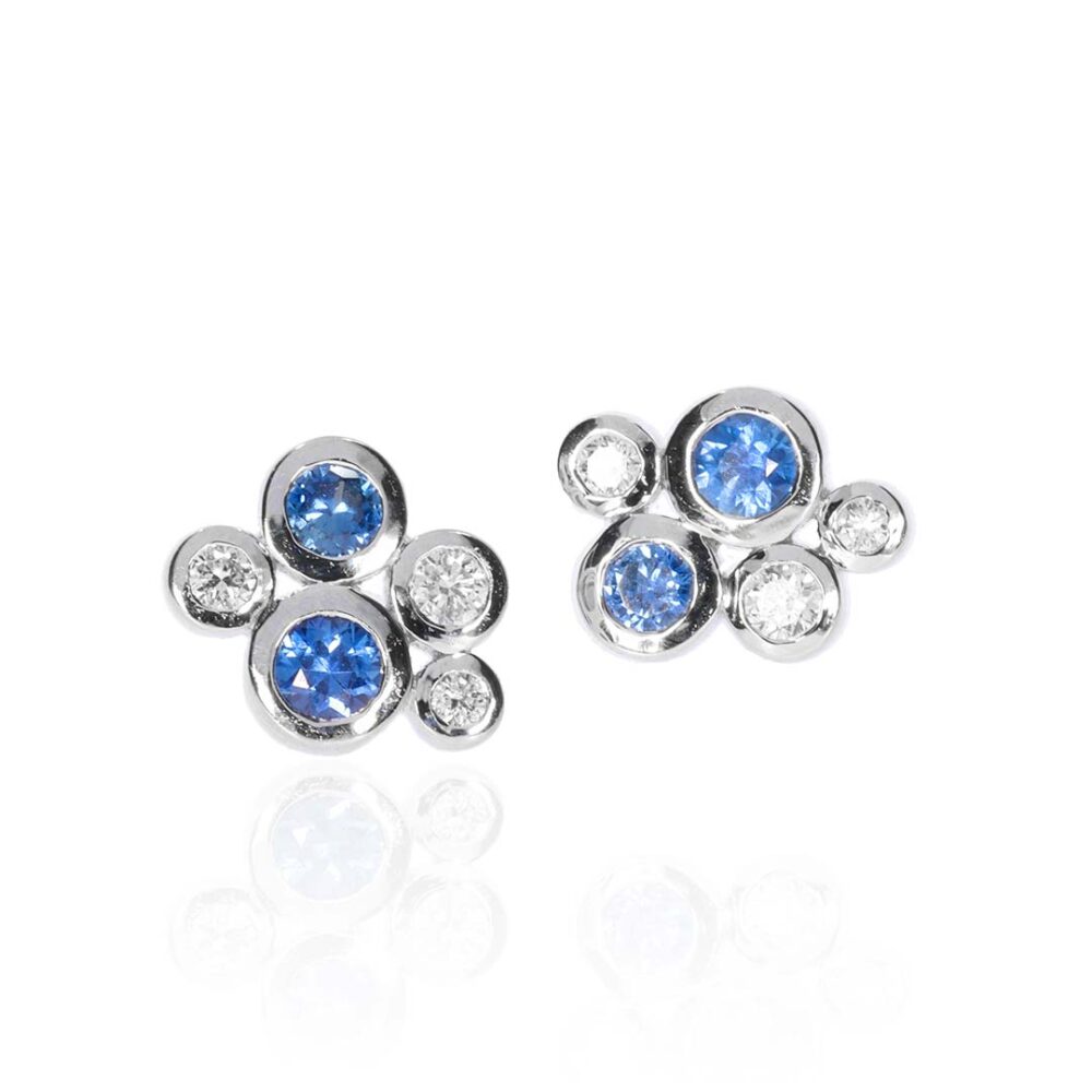 Trine Sapphire Daimond Bubble Earrings Heidi Kjeldsen Jewellery ER5041 white1