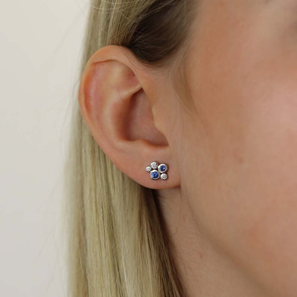 Trine Sapphire Diamond Earrings Heidi Kjeldsen Jewellers ER5041