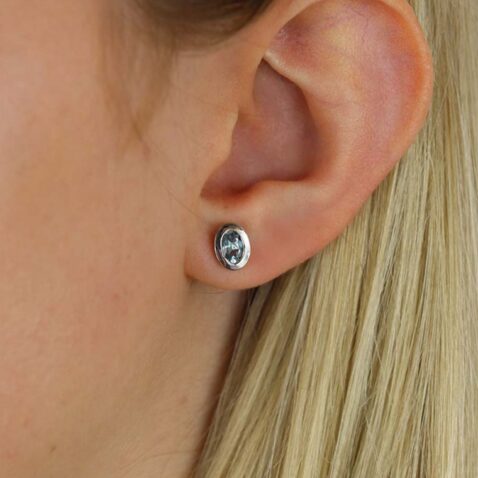 Asta Aquamarine rub Over Earrings Heidi Kjeldsen Jewellery ER5061 model