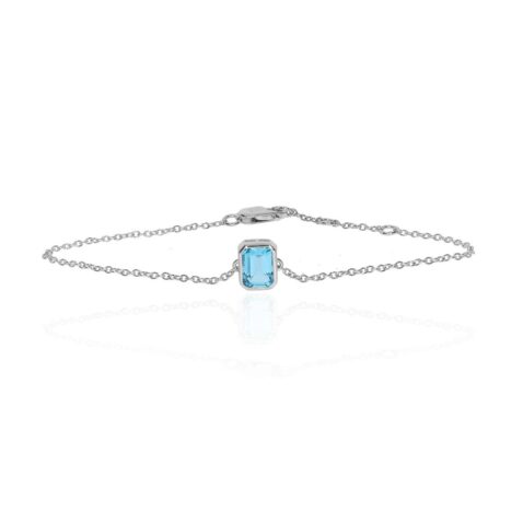 Freja Blue Topaz and Octogen Rubover Bracelet Heidi Kjeldsen Jewellers BL4152 white