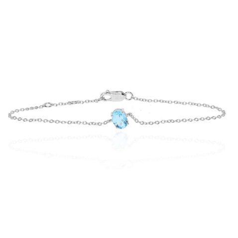 Freja Blue Topaz and Oval Claw Set Bracelet Heidi Kjeldsen Jewellers BL4149 white