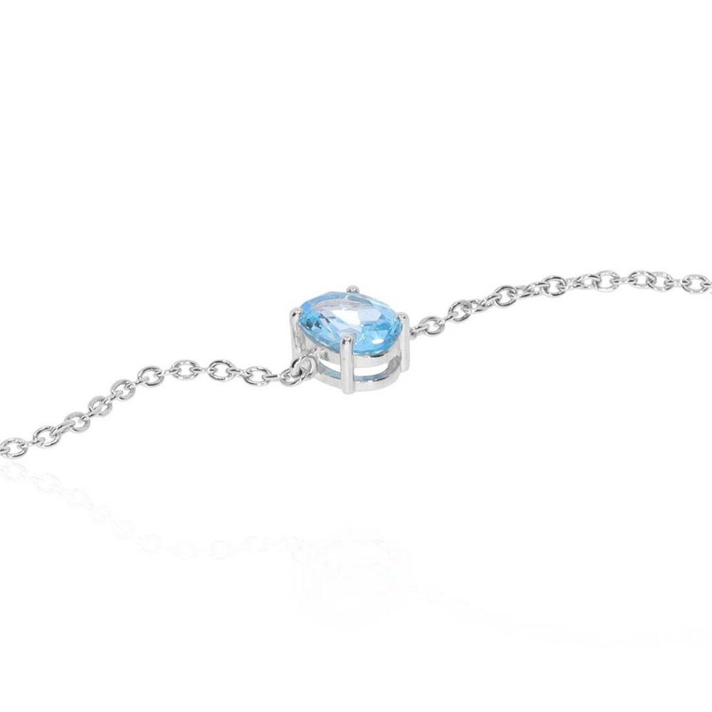 Freja Blue Topaz and Oval Claw Set Bracelet Heidi Kjeldsen Jewellers BL4149 white1