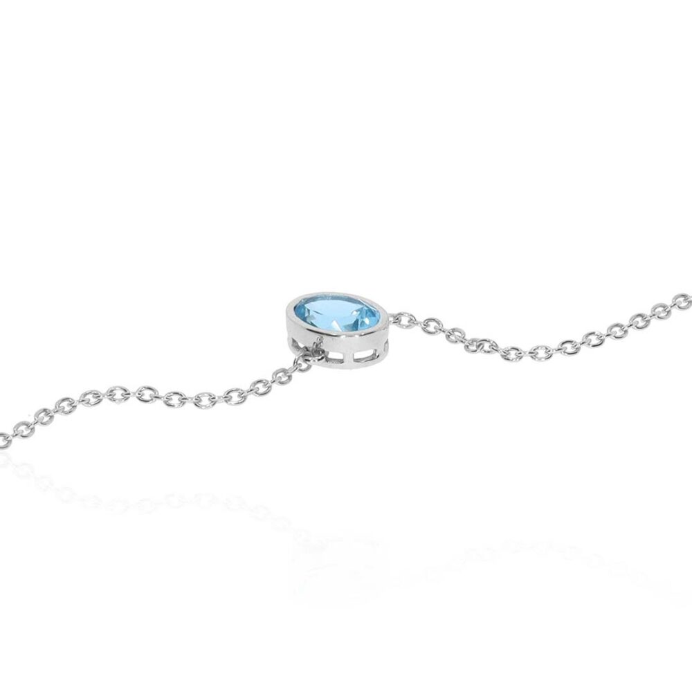 Freja Blue Topaz and Oval Rubover Bracelet Heidi Kjeldsen Jewellers BL4146 white