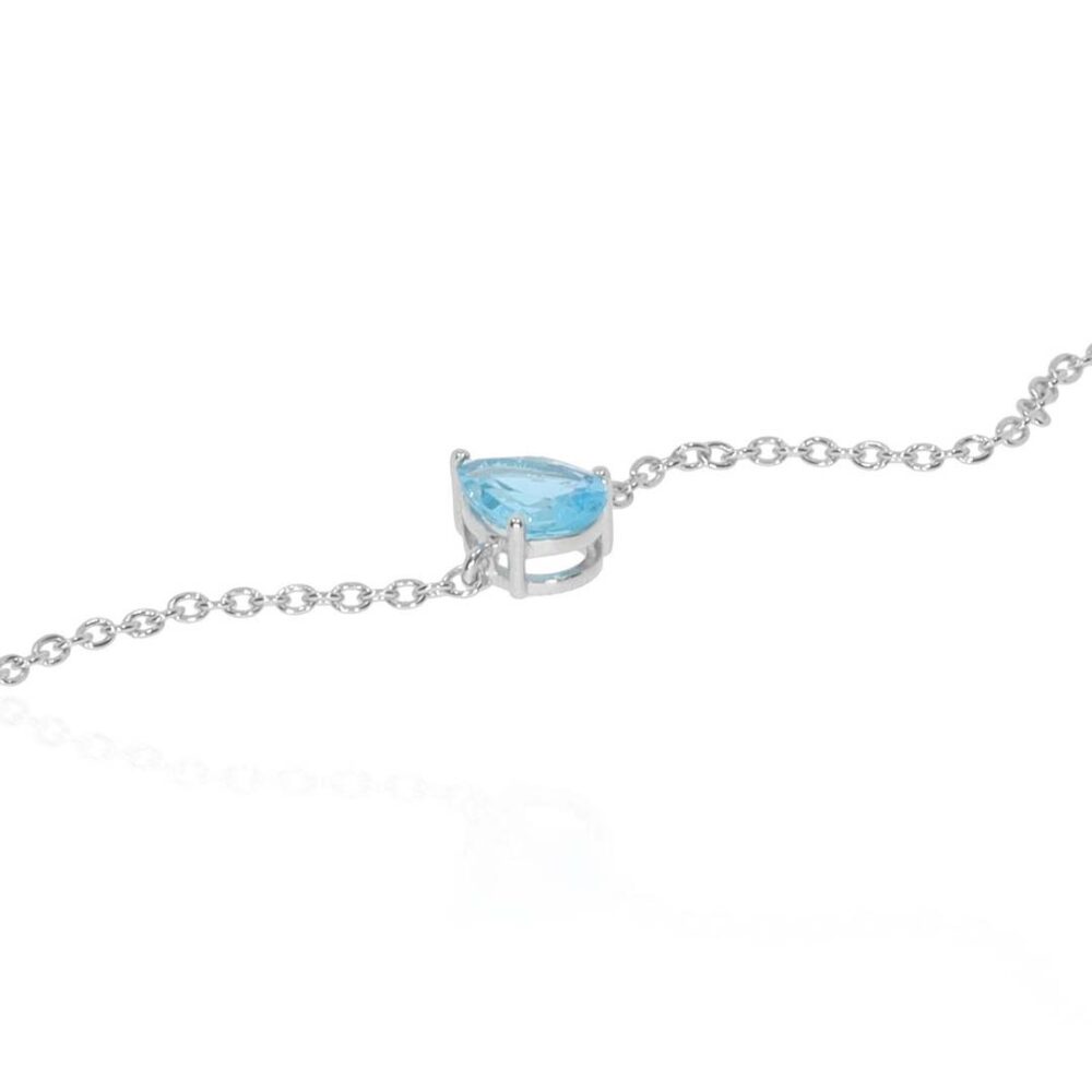 Freja Blue Topaz and Pear Claw Set Bracelet Heidi Kjeldsen Jewellers BL4161 white1