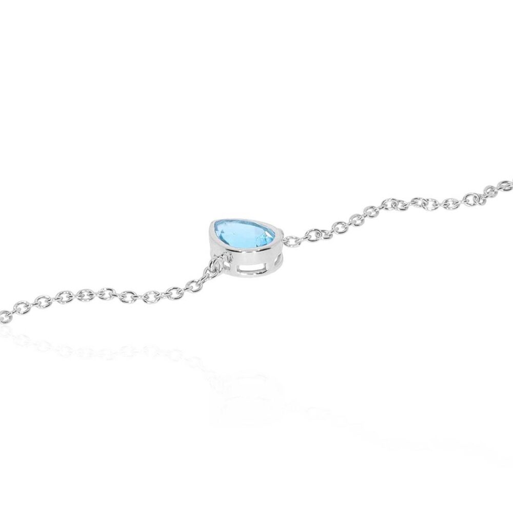 Freja Blue Topaz and Pear Rubover Bracelet Heidi Kjeldsen Jewellers BL4158 white