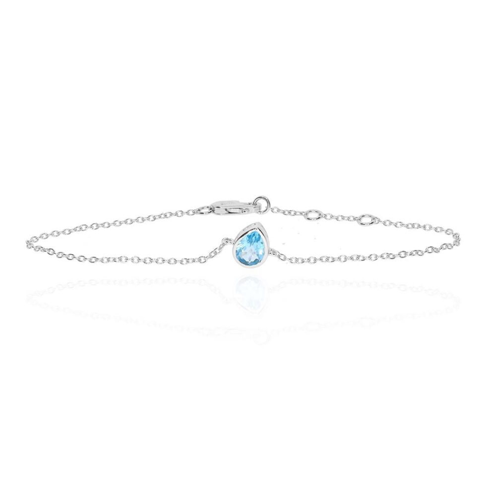 Freja Blue Topaz and Pear Rubover Bracelet Heidi Kjeldsen Jewellers BL4158 white1