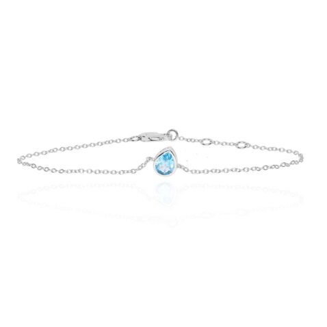 Freja Blue Topaz and Pear Rubover Bracelet Heidi Kjeldsen Jewellers BL4158 white1