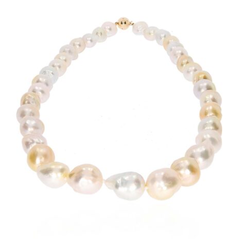 Nanna Golden South Sea Baroque Pearl Necklace Heidi Kjeldsen Jewellers NL1337 white