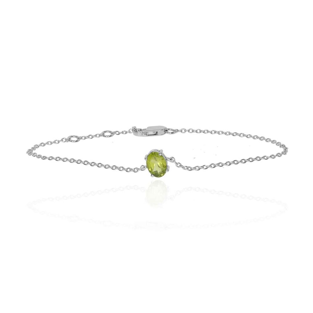 Nanna Peridot Oval Claw Set Bracelet Heidi Kjeldsen Jewellery BL4150 white1